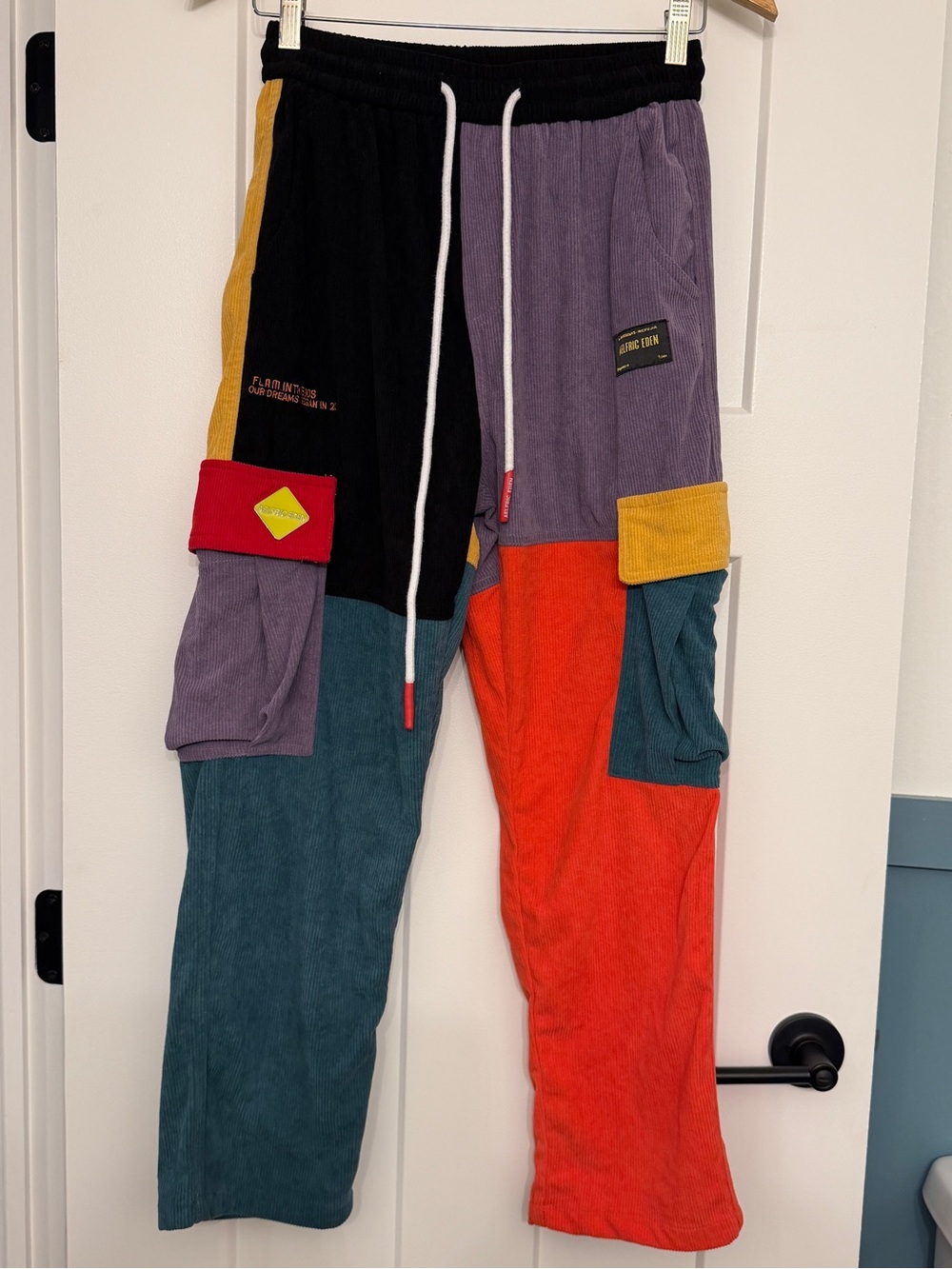 Aelfric Eden "Back to 90s" Patchwork Color Block Corduroy Pants XS